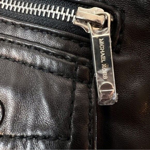 SOLD Michael Kors Leather Jacket Black Size M NWOT - Picture 4 of 8